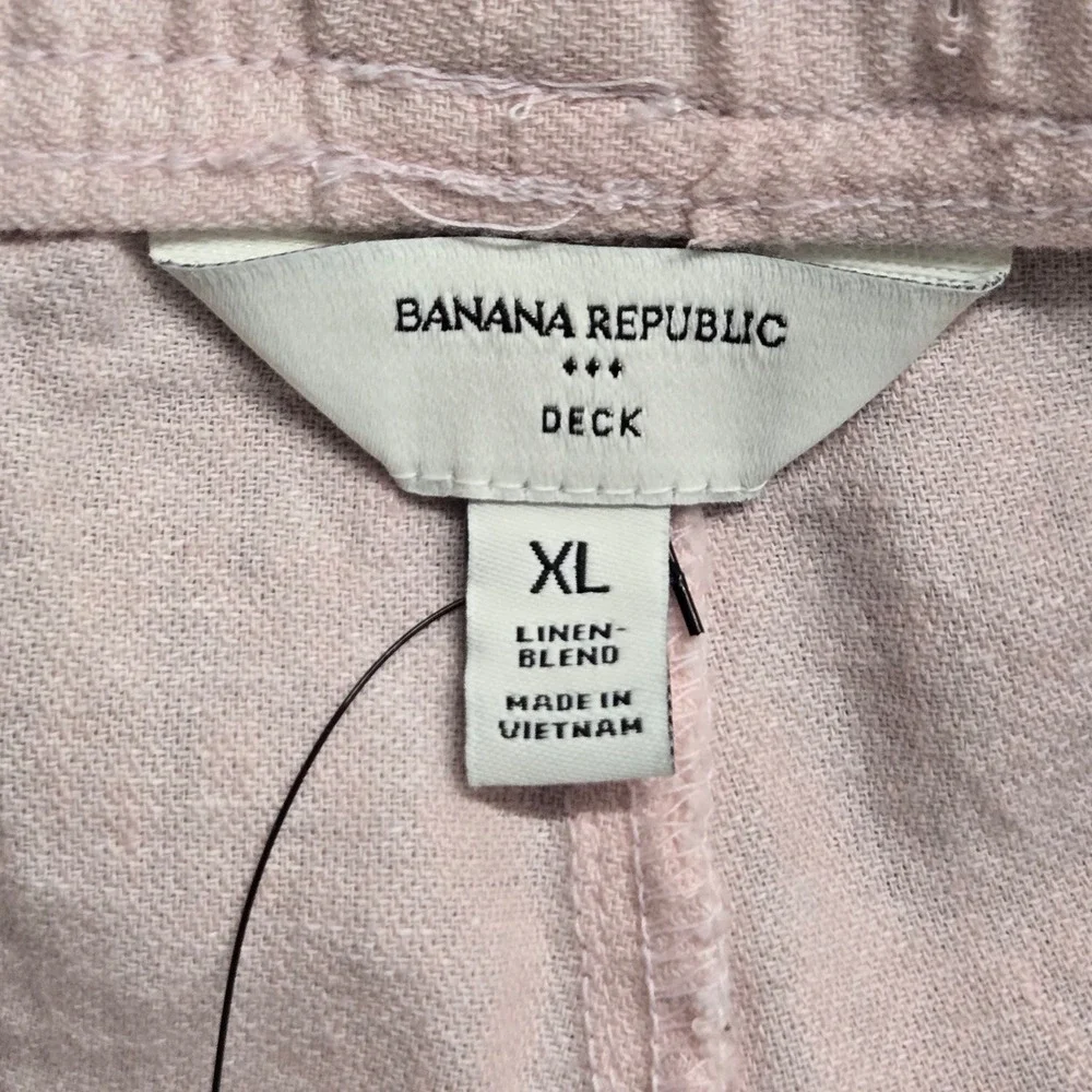 Banana Republic Deck 7 Inch Shorts Mens‎ XL Pink Linen Blend Drawstring